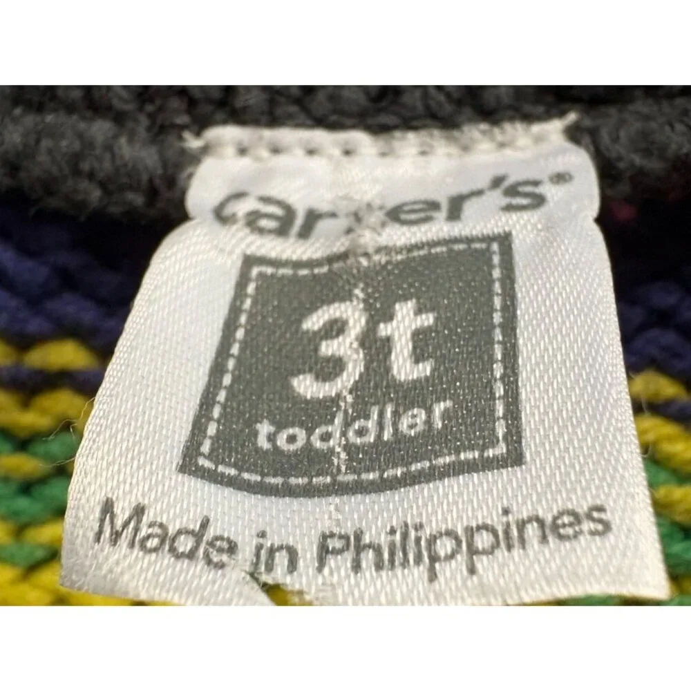 Carters  Toddler Knit Sweater Vest By 3T With Stripes &‎ Embroidered Flowers